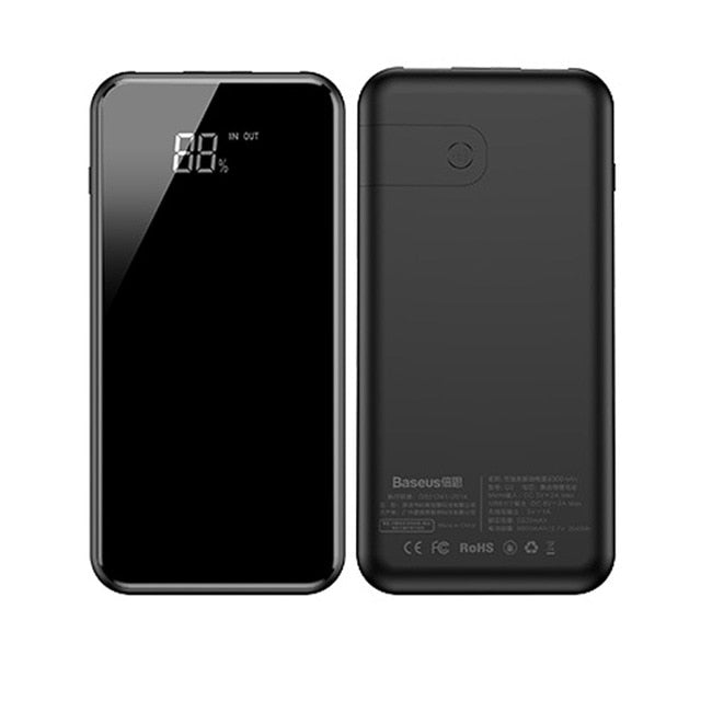 Baseus Portable Qi Wireless Charger Power Bank For iPhone Xiaomi mi 9 8000mAh External Battery Fast Wireless Charging Powerbank