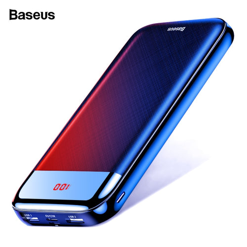 Baseus 20000mAh Power Bank For iPhone Xiaomi mi 9 20000 mAh Portable Charger Powerbank USB C Fast External Battery Poverbank