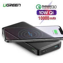 Load image into Gallery viewer, Ugreen Quick Charge3.0 Power Bank 10000mAh Portable 10W Qi Wireless Charger Power Bank for Xiaomi Fast Wireless External Battery